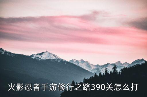 火影忍者手游修行之路390关怎么打