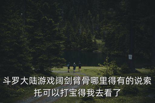 斗罗大陆游戏阔剑臂骨哪里得有的说索托可以打宝得我去看了