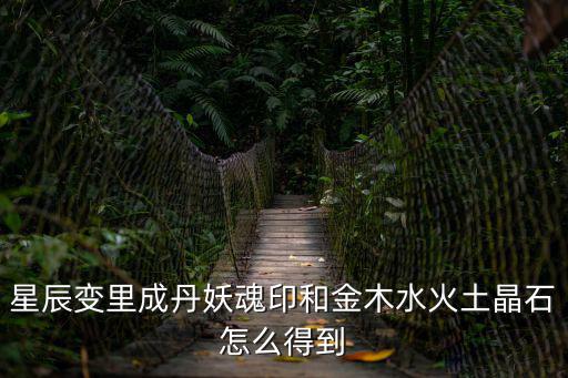 星辰变里成丹妖魂印和金木水火土晶石怎么得到