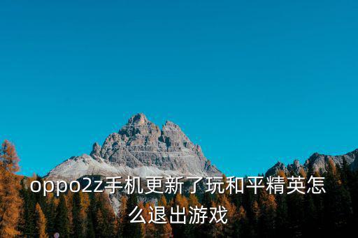 oppo2z手机更新了玩和平精英怎么退出游戏