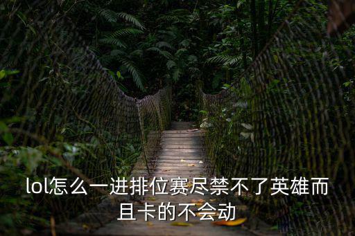 lol怎么一进排位赛尽禁不了英雄而且卡的不会动