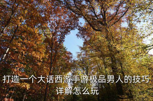 打造一个大话西游手游极品男人的技巧 详解怎么玩