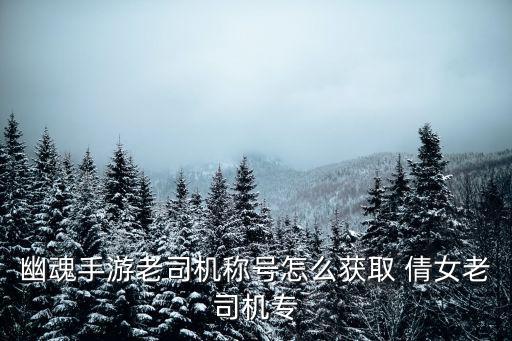 幽魂手游老司机称号怎么获取 倩女老司机专