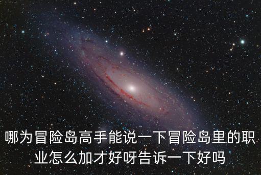 哪为冒险岛高手能说一下冒险岛里的职业怎么加才好呀告诉一下好吗