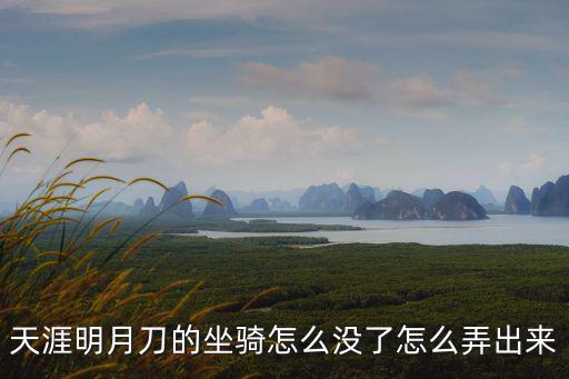 天涯明月刀的坐骑怎么没了怎么弄出来