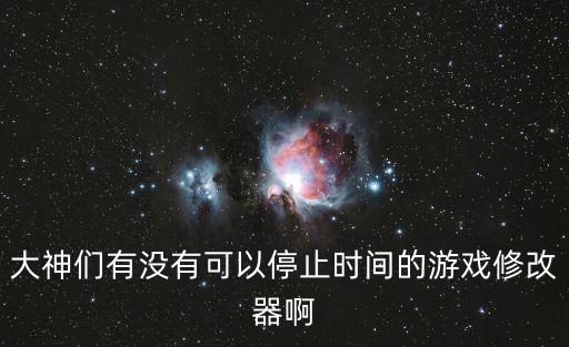 大神们有没有可以停止时间的游戏修改器啊