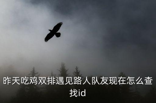 手游吃鸡怎么看ld，昨天吃鸡双排遇见路人队友现在怎么查找id