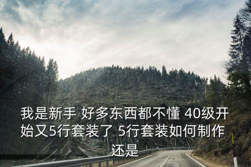 我是新手 好多东西都不懂 40级开始又5行套装了 5行套装如何制作 还是