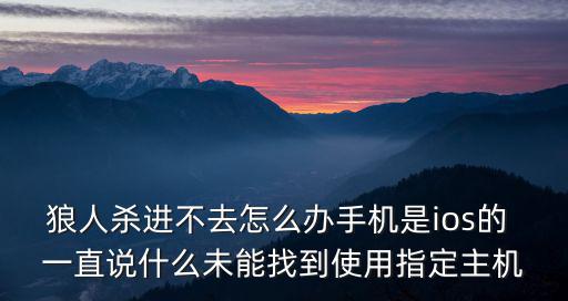 狼人杀进不去怎么办手机是ios的 一直说什么未能找到使用指定主机