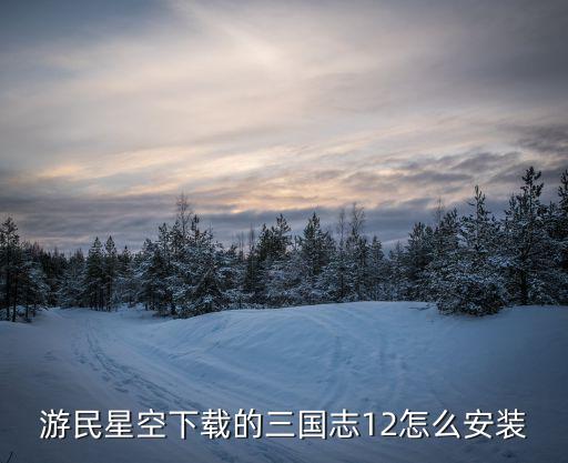 游民星空下载的三国志12怎么安装