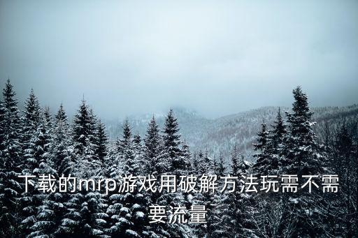 下载的mrp游戏用破解方法玩需不需要流量