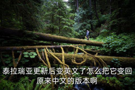泰拉瑞亚更新后变英文了怎么把它变回原来中文的版本啊
