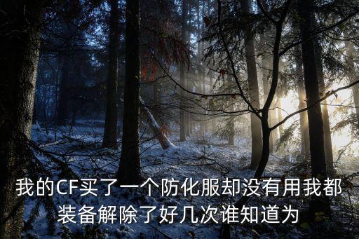我的CF买了一个防化服却没有用我都装备解除了好几次谁知道为