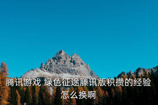 腾讯游戏 绿色征途滕讯版积攒的经验怎么换啊
