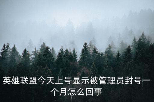 英雄联盟今天上号显示被管理员封号一个月怎么回事