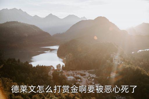 德莱文怎么打赏金啊要被恶心死了