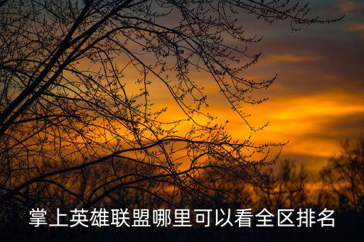 掌上英雄联盟哪里可以看全区排名
