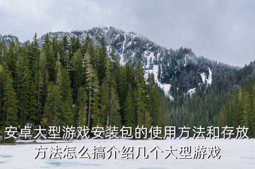 安卓大型游戏安装包的使用方法和存放方法怎么搞介绍几个大型游戏