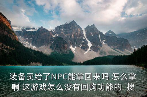 装备卖给了NPC能拿回来吗 怎么拿啊 这游戏怎么没有回购功能的  搜