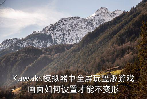 Kawaks模拟器中全屏玩竖版游戏画面如何设置才能不变形
