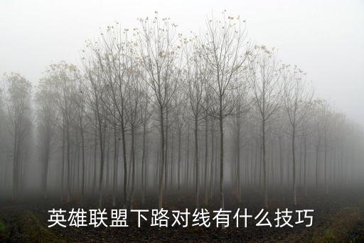 英雄联盟下路对线有什么技巧