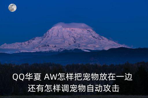 lol手游猫咪q怎么控制方向，QQ华夏 AW怎样把宠物放在一边 还有怎样调宠物自动攻击