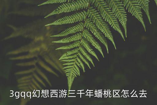 3gqq幻想西游三千年蟠桃区怎么去