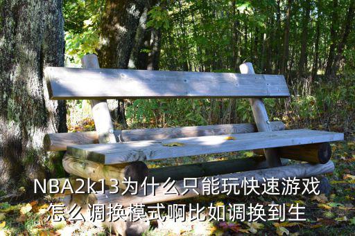 NBA2k13为什么只能玩快速游戏怎么调换模式啊比如调换到生