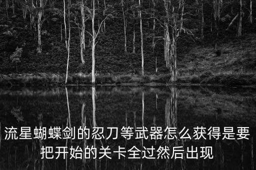 流星蝴蝶剑的忍刀等武器怎么获得是要把开始的关卡全过然后出现