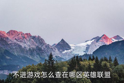 不进游戏怎么看英雄联盟手游，不进游戏怎么查在哪区英雄联盟
