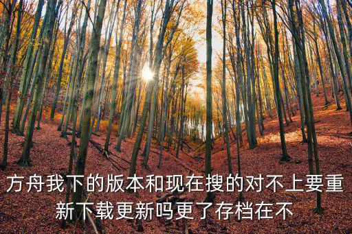 方舟我下的版本和现在搜的对不上要重新下载更新吗更了存档在不
