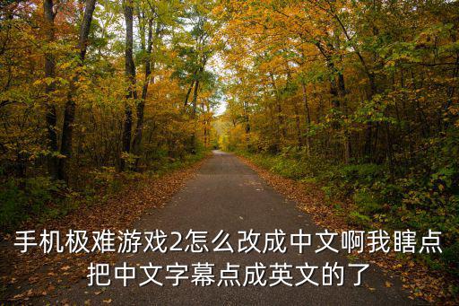 苹果手机剑灵2手游怎么汉化，手机极难游戏2怎么改成中文啊我瞎点把中文字幕点成英文的了
