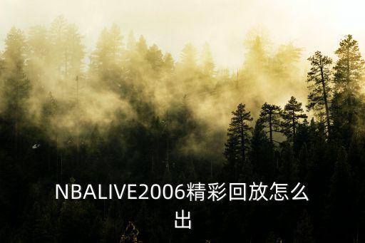 NBALIVE2006精彩回放怎么出