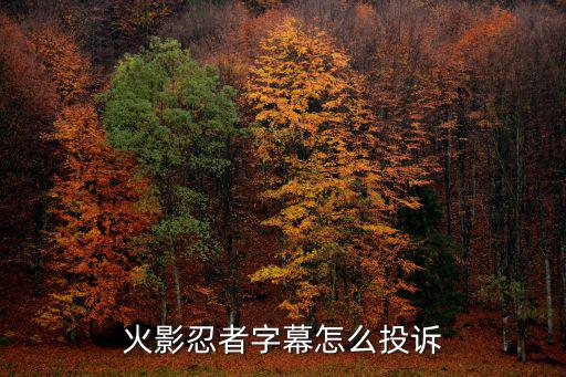 火影忍者字幕怎么投诉