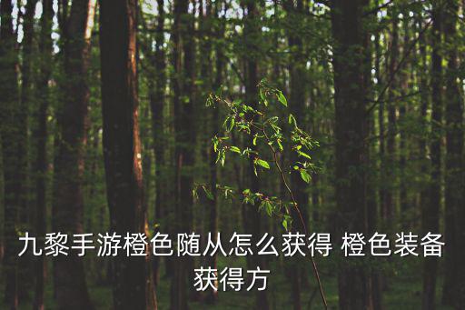 九黎手游橙色随从怎么获得 橙色装备获得方