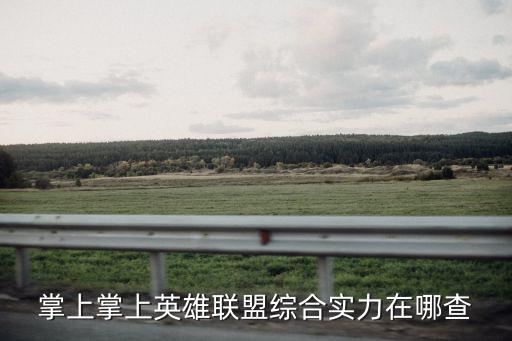 掌上掌上英雄联盟综合实力在哪查