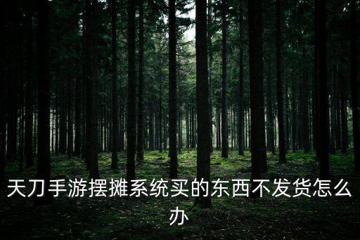 天刀手游摆摊系统买的东西不发货怎么办