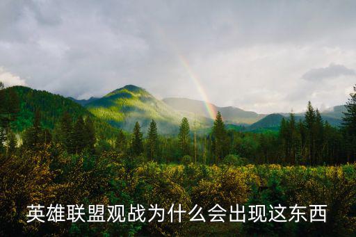 英雄联盟观战为什么会出现这东西