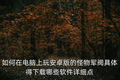 如何在电脑上玩安卓版的怪物军阀具体得下载哪些软件详细点