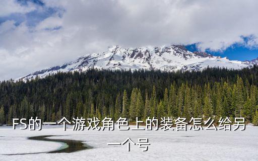 云顶之弈手游双人怎么给装备，FS的一个游戏角色上的装备怎么给另一个号