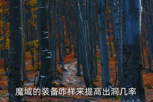 魔域的装备咋样来提高出洞几率
