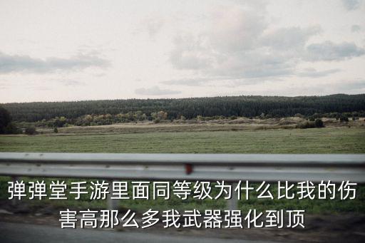 弹弹堂手游里面同等级为什么比我的伤害高那么多我武器强化到顶