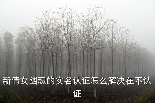 新倩女幽魂的实名认证怎么解决在不认证