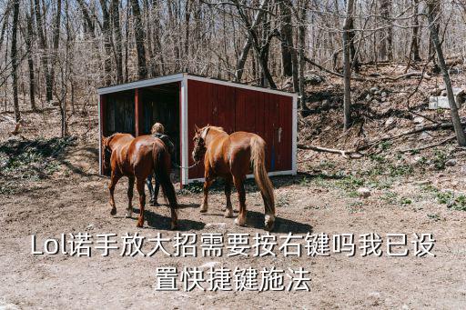 Lol诺手放大招需要按右键吗我已设置快捷键施法