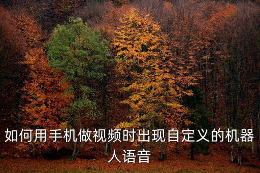 如何用手机做视频时出现自定义的机器人语音