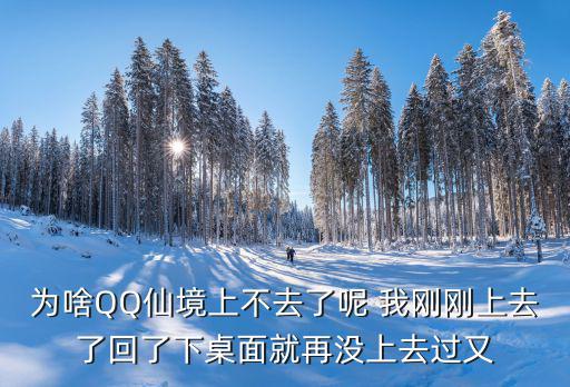 为啥QQ仙境上不去了呢 我刚刚上去了回了下桌面就再没上去过又