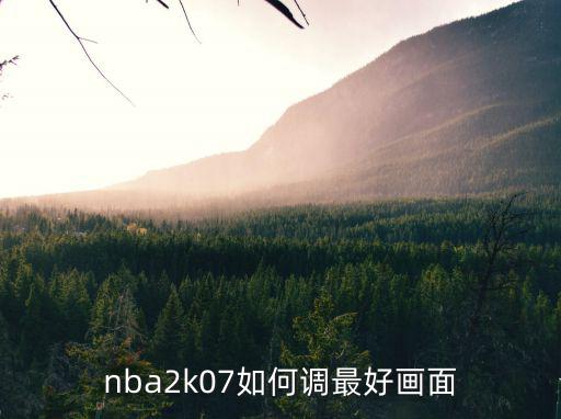 nba2k07如何调最好画面