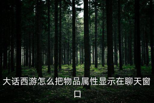 大话手游怎么发物品到聊天界面，大话西游手游怎么发装备 聊天发装备方法