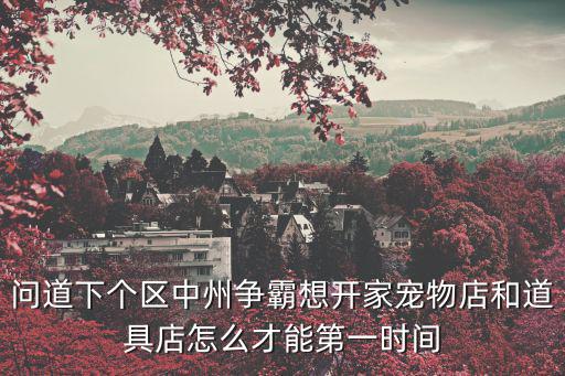 问道下个区中州争霸想开家宠物店和道具店怎么才能第一时间