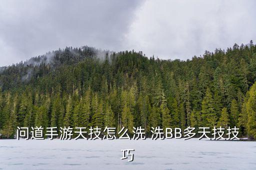 问道手游天技怎么洗 洗BB多天技技巧